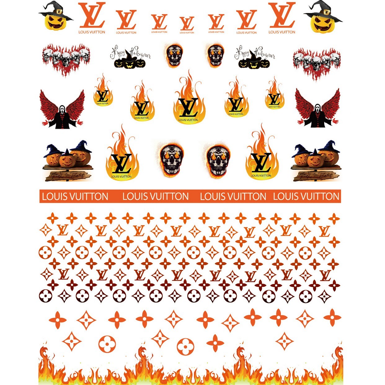 Halloween L Hell Nail Stickers - Nail Stickers