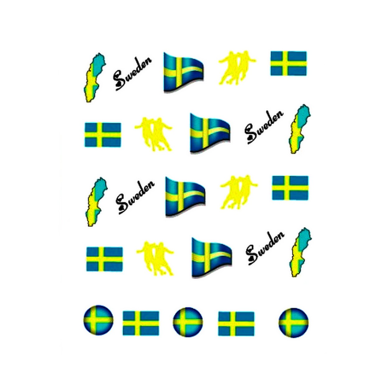 Round Swedish Flag Sticker – 4x4 Vinyl Decal, Self-Adhesive, Made In USA – Sweden SE
